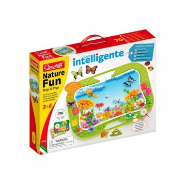 Творческий набор для занятий мозаикой Quercetti 0968-Q, 300 фишек, 16 фигурок, доска