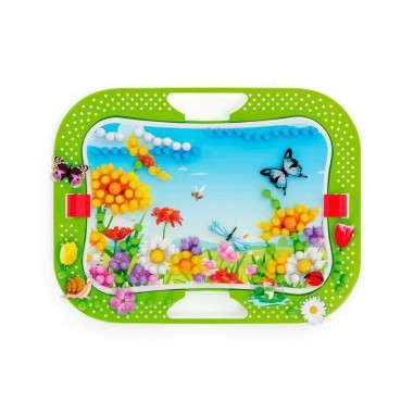 Творческий набор для занятий мозаикой Quercetti 0968-Q, 300 фишек, 16 фигурок, доска