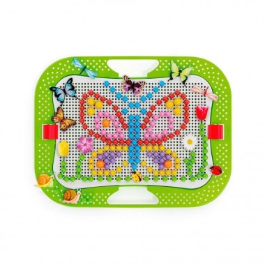 Творческий набор для занятий мозаикой Quercetti 0968-Q, 300 фишек, 16 фигурок, доска