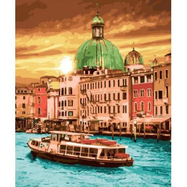 Картина по номерам Brushme Яркий закат Венеции GX29268