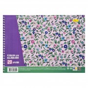 Альбом для рисования Flowers АП-0308-8, 20 листов, 100 г/м2
