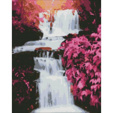 Алмазная мозаика Тропический водопад Идейка AMO7236 40х50 см