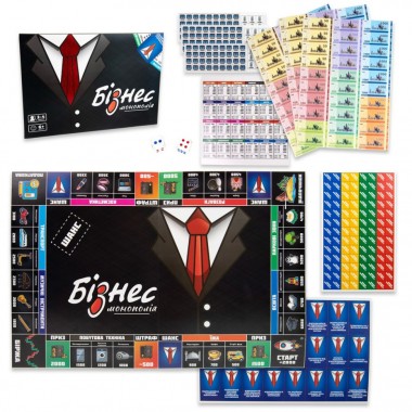 Настольная игра Бизнес Монополия 30372 игровое поле, фишки, кубики