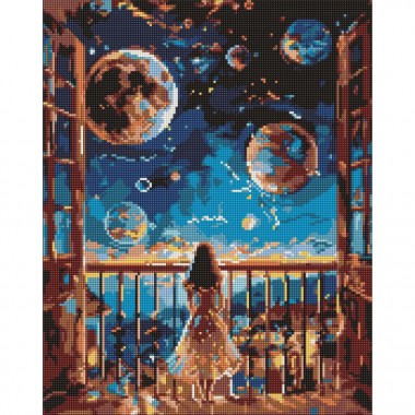 Алмазная мозаика "Мечтательная ночь" ©art_selena_ua AMO8077, 40х50 см