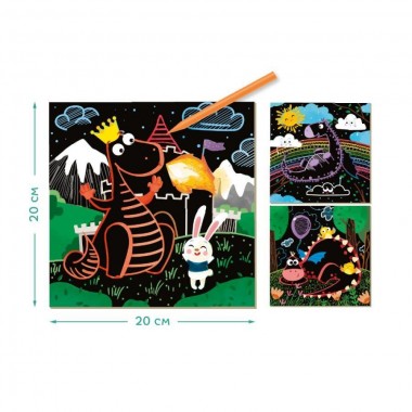 Набір для творчості гравюри "Дракони" 300215, 3 гравюри в наборі Набір для творчості гравюри "Дракони" 300215, 3 гравюри в наборі