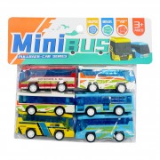 Детский набор инерционных автобусов HET-057, 6 штук в пакете