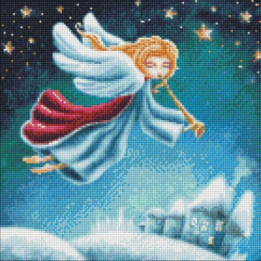 Алмазная мозаика Рождественский ангел Идейка AMO7318 40х40см