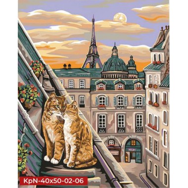 Картина по номерам Коты на крыше Danko Toys KpNe-40х50-02-06 40x50 см