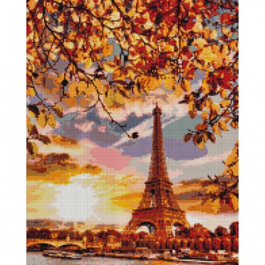 Алмазна мозаїка "Осінній Париж" Brushme DBS1042 40х50 см
