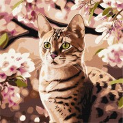 Картина по номерам "Котенок в саду"  KHO6513 40х40 см Идейка