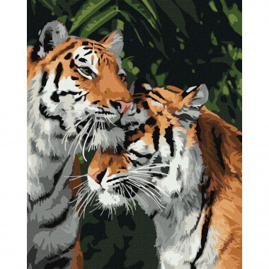 Картина по номерам Тигриная любовь Идейка KHO4301 40х50 см