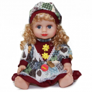 Кукла Алина  5066-AI (Серо-Бордовый наряд) в рюкзаке