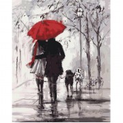 Картина по номерам Идейка Пара под красным зонтиком KHO2620