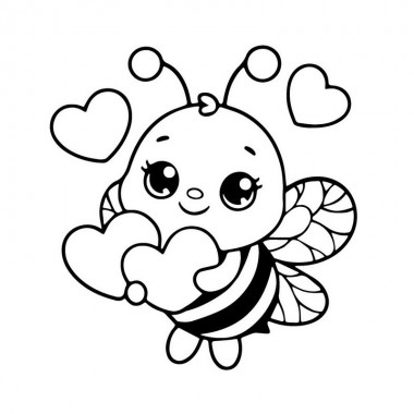 Детская раскраска пальчиковыми красками Пчелка с сердечками 15635-AC 25х25 см