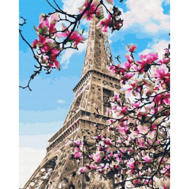 Картина по номерам Brushme Цветение магнолий в Париже GX32320