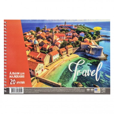 Альбом для рисования Travel АП-0308-12, 20 листов, 100 г/м2