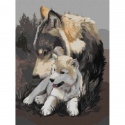 Картина по номерам Волчья нежность Идейка KHO4385 30х40 см