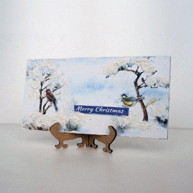 Набор для создания 2 шт поздравительных открыток на подставках "Зимний лес" FDGCK-049, 20 см х 10 см