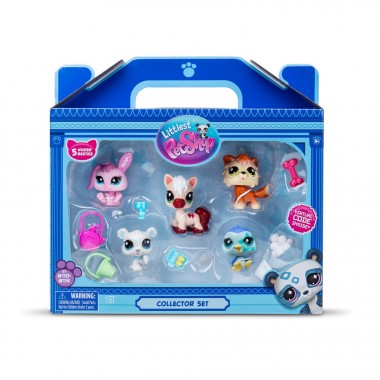 Игровой набор Зимние приключения Littlest Pet Shop 00573 аксессуары и 5 фигурок