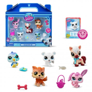 Игровой набор Зимние приключения Littlest Pet Shop 00573 аксессуары и 5 фигурок
