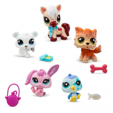 Игровой набор Зимние приключения Littlest Pet Shop 00573 аксессуары и 5 фигурок
