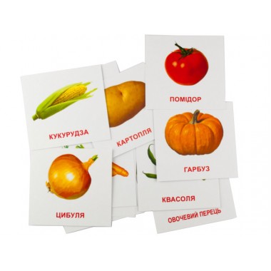 Карточки мини Овощи (110х110 мм) UA-ENG 65798