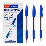 Ручка синяя масляная поворотная CHIFON COLOR-IT 1081SP блок 50 шт