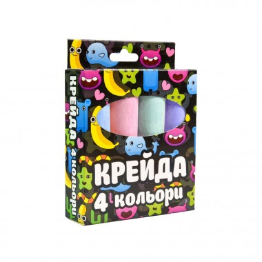Мел для рисования на асфальте 50115ST 4 штуки, разноцветные Мел для рисования на асфальте 50115ST 4 штуки, разноцветные