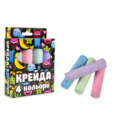 Мел для рисования на асфальте 50115ST 4 штуки, разноцветные Мел для рисования на асфальте 50115ST 4 штуки, разноцветные