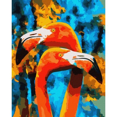 Картина по номерам  Оранжевые фламинго Идейка KHO4261 40х50см