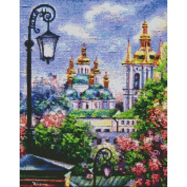 Алмазная мозаика Киев золотоверхий весной Идейка AMO7245 40х50 см