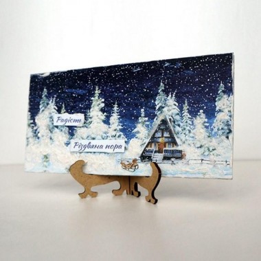 Набор для создания 2 шт поздравительных открыток на подставках "Зимние сказки" FDGCK-048, 20 см х 10 см