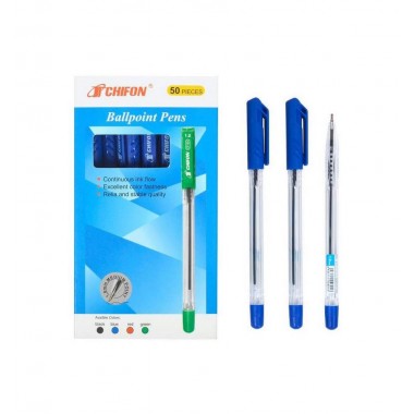 Ручка синя масляна CHIFON COLOR-IT 801SP блок 50 шт