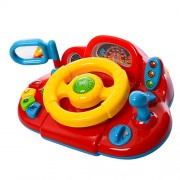 Детский игрушечный автотренажер-руль M 1377 U на укр. языке (Желто-красный)