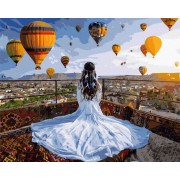 Картина по номерам. Rainbow Art Принцесса и воздушные шары GX37984-RA