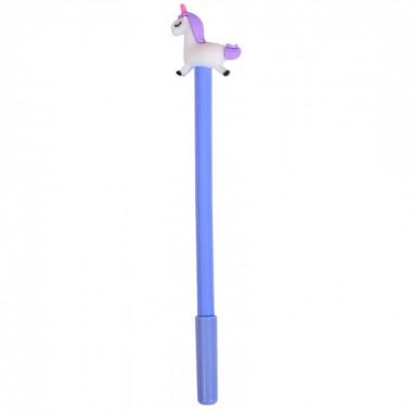 Ручка гелевая Единорог 6029 синяя (Фиолетовый)