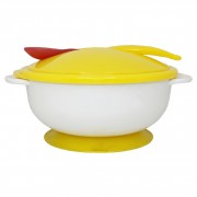 Тарілка на присосці з термоложкою та кришкою MGZ-0101(Yellow) 250 мл