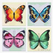 Набор для росписи по номерам. Полиптих Идейка Весенние бабочки 25х25х4 см KNP021