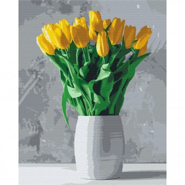 Картина по номерам Букетых желтых тюльпанов Brushme BS52639 40х50 см