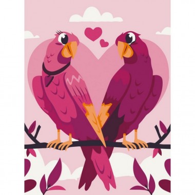 Картина по номерам Влюбленные неразлучники 11702-AC 30х40 см Картина по номерам Влюбленные неразлучники 11702-AC 30х40 см