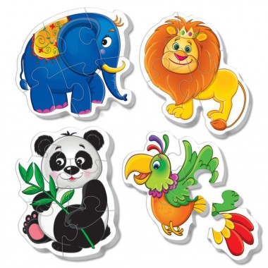 Детские беби пазлы "Зоопарк" VT1106-85 картинки - 4 шт