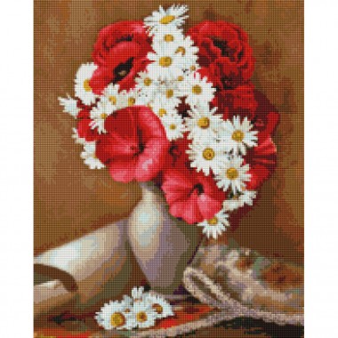 Алмазна мозаїка "Букет із польових квітів" Brushme DBS1024 40х50 см