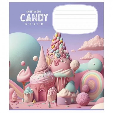 Тетрадь ученическая Candy world 012-3266K-2 в клетку, 12 листов