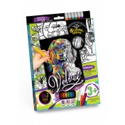 Комплект креативного творчества Danko Toys Бархатная раскраска фломастерами VLV-01