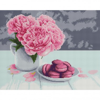 Алмазная мозаика Розовые пионы Brushme DBS1043 40х50 см