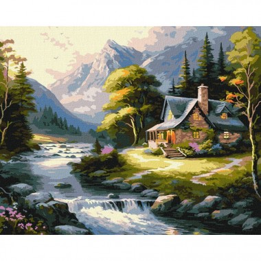 Картина за номерами "Будиночок у горах" ©art_selena_ua KHO6329 40х50 см Ідейка