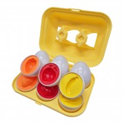 Сортер-головоломка Монтессорі Яйця з фруктами та овочами DF28B 6 шт. в лотку
