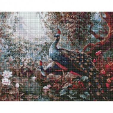 Алмазная мозаика Сказочные павлины ©Сергей Лобач Идейка AMO7336 40х50 см