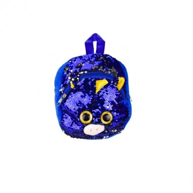 Детский рюкзак с пайетками Единорог BG0661 22*21*9 см  (Темно-синий)
