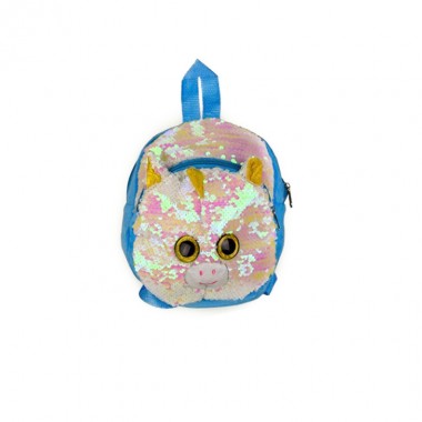 Детский рюкзак с пайетками "Единорог" BG0661 22*21*9 см  (Розово-голубой)